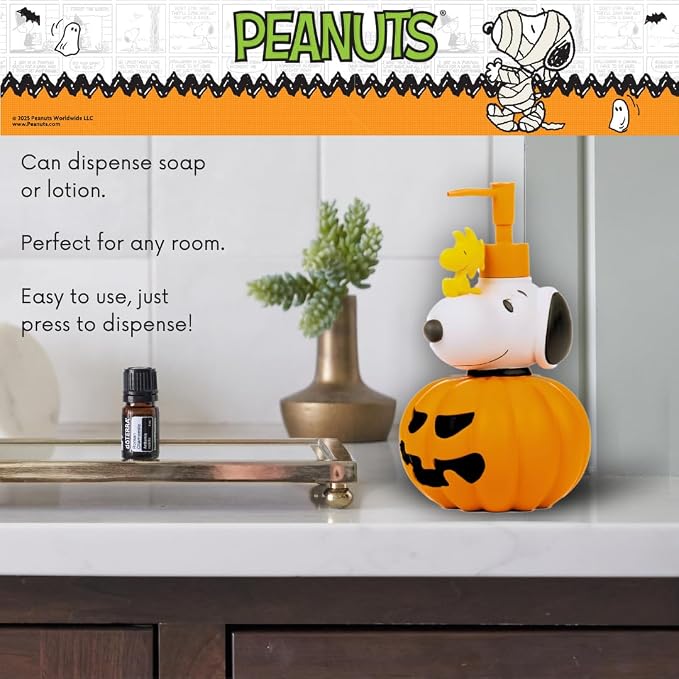 Peanuts Snoopy Pumpkin Soap/Lotion/Hand Sanitizer Resin Pump Dispenser - Image 3