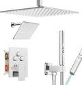 Shower Faucet Set Polished Chrome Shower System, Ceiling Mount 12 Inch Shower by Baetuy