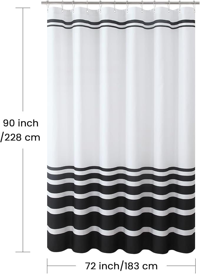 72x90 Inch Extra Long Shower Curtain, Modern Hotel Spa Design - Image 7