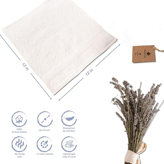Hencely Premium 6-Pack Washcloths 12x12 Inches Soft Turkish Cotton High - Image 5