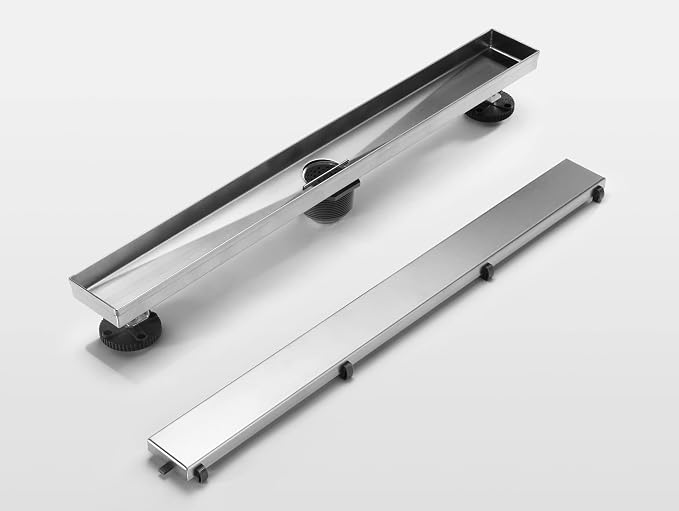 HEATGENE Linear Shower Drain 48-Inch, Stainless Steel Rectangle Shower Floor - Image 6