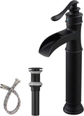 BWE Vessel Sink Faucet Waterfall Matte Black by BWE