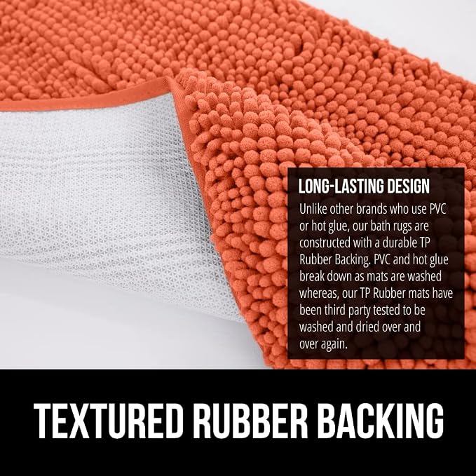 GORILLA GRIP Bath Rug Mat 36x24, Thick Soft Absorbent Chenille, Quick Dry - Image 5