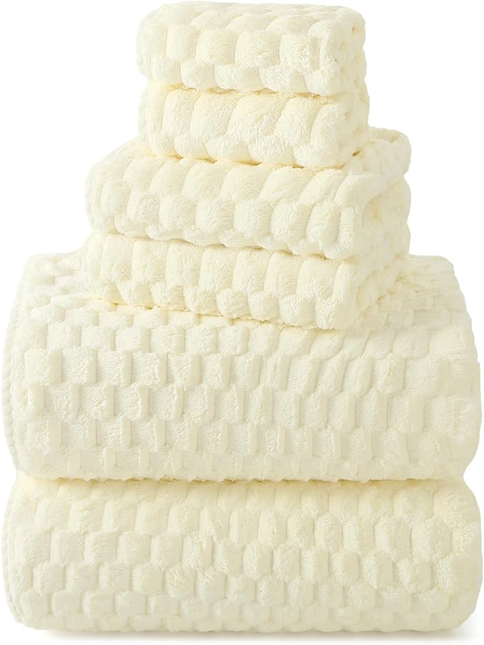 REDKISS Cream Extra Large Bath Towels Set of 6-35"x70" Oversized Bath Sheets - Image 8