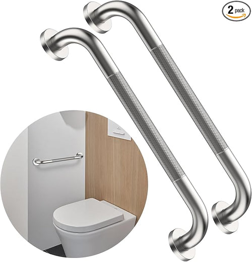 16 Inch Anti Slip Shower Grab Bar, Munzong 2 Pack Handicap Grab Bars, Brushed by Munzong