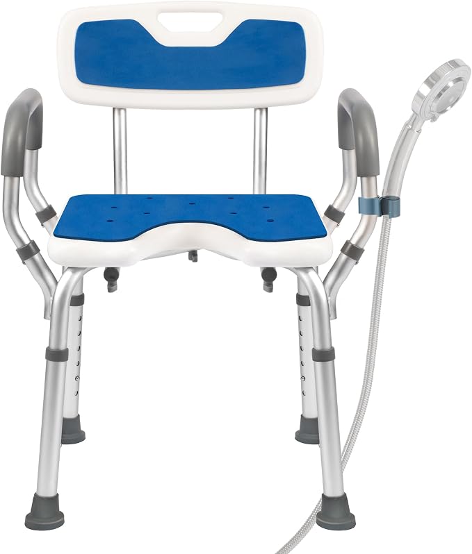 Shower Chair with Arms and Back Heavy Duty 330lbs, Shower Chair by TooCust