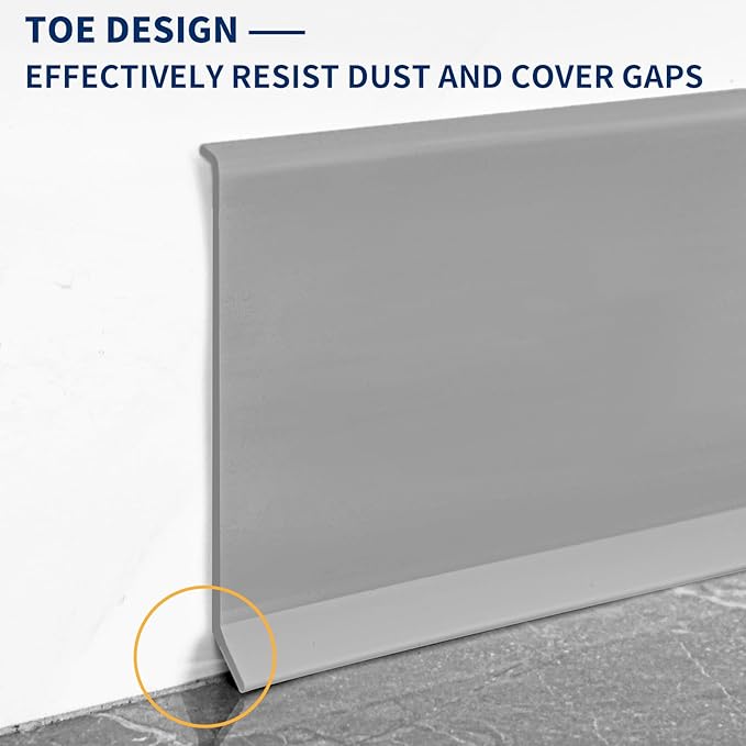 Flexible Baseboard Molding Trim 6 Inch Self-Adhesive Vinyl Wall Base Peel and - Image 4