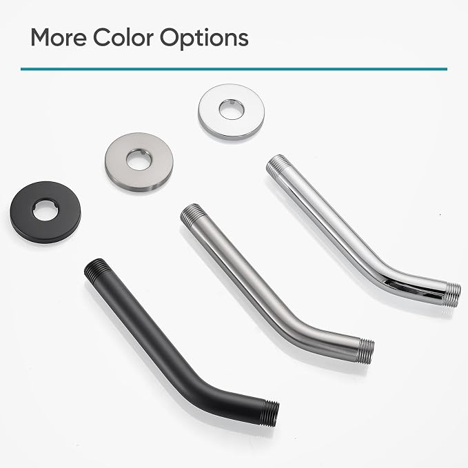 Cobbe Shower Arm with Flange and Teflon Tape, 6-Inches Wall Mounted Shower Pipe - Image 8