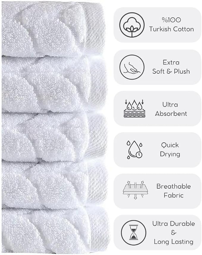 BAGNO MILANO Turkish Cotton Ultra-Soft Plush Absorbent Quick Dry Bathroom Towel - Image 5