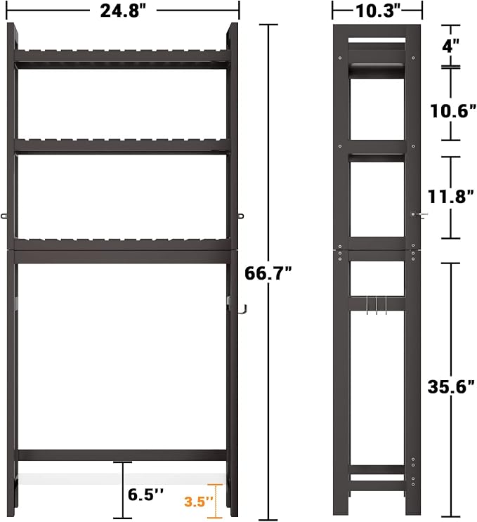 Homykic Over The Toilet Storage, Bamboo 3-Tier Over-The-Toilet Space Saver - Image 5