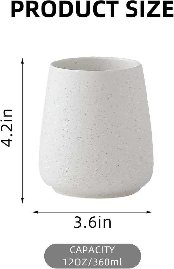 Speckled White Ceramic Toothbrush Holder - Image 3