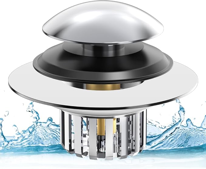 Upgraded 2 in 1 Bathtub Drain Stopper, Pop Up Tub Drain Hair Catcher, Anti by Qinuzeiy