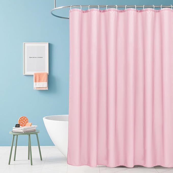 AooHome Extra Long Shower Liner, Polyester Solid Color Shower Curtain - Image 7