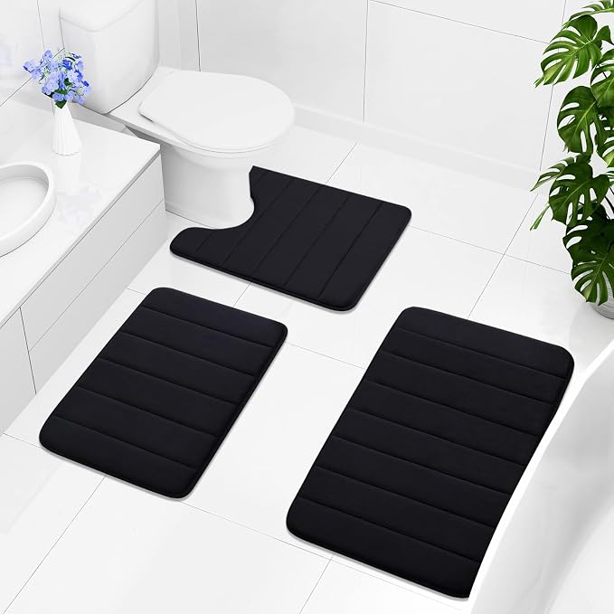 Buganda Memory Foam U-Shaped Contour Toilet Rugs, Non Slip Absorbent, Thick - Image 9