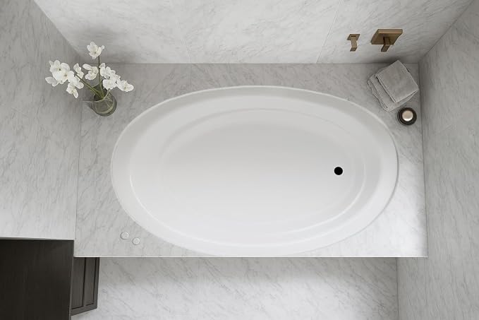 Carver Tubs - SR7242 - Modern White Fiberglass Soaking Bathtub by CarverTubs