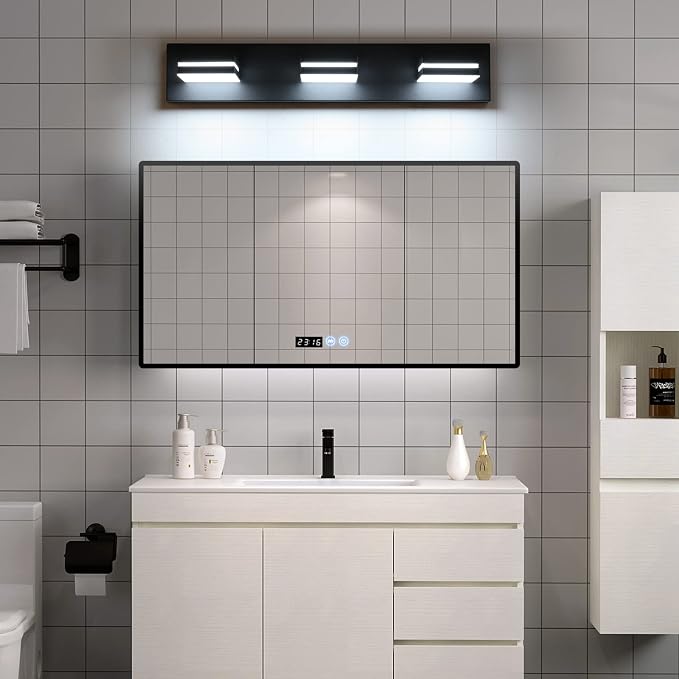 SineRise LED Modern Bathroom Vanity Light Fixtures, Matte Black Modern Acrylic - Image 5