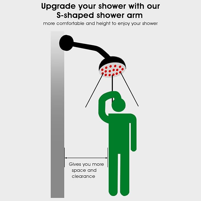 10 Inch Shower Arm with Flange and Stabilizer Bracket, Wall Mounted Shower Pipe - Image 7