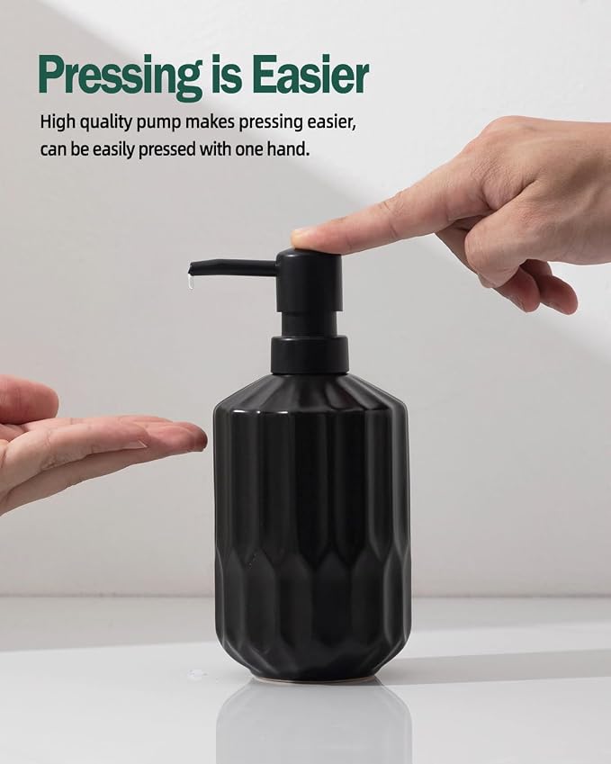 Fun Elements Bathroom Soap Dispenser, 16 Oz Luxurious Hand soap Dispenser - Image 2