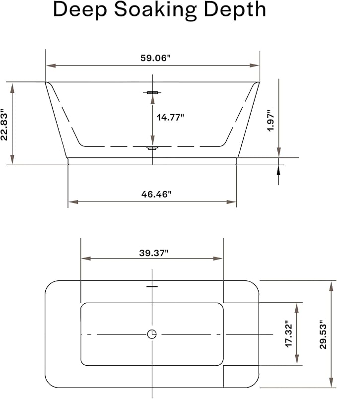 Empava 59 Inch Freestanding Bathtub - Image 6