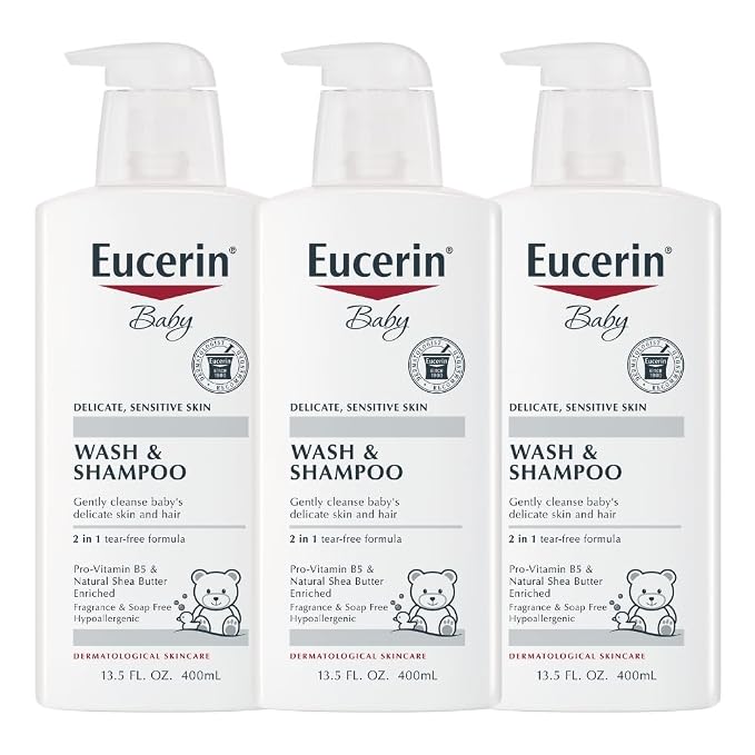 Eucerin Baby Unscented Baby Shampoo and Body Wash, Hypoallergenic, Tear Free by EucerinSkincare