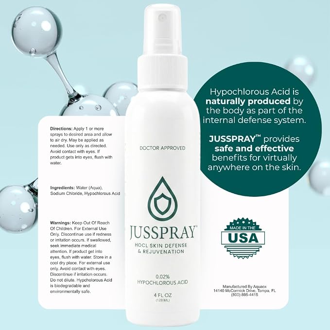JusSpray™ Hypochlorous Acid Skin Defense Mist – 4 oz Spray - Image 6
