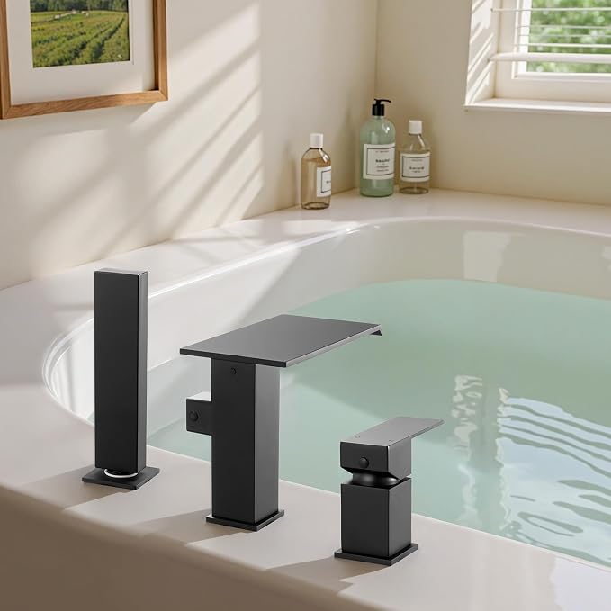 VEVOR Roman Tub Faucet, 3 Hole Waterfall Bathtub Faucet, Roman Bathtub Faucets - Image 8