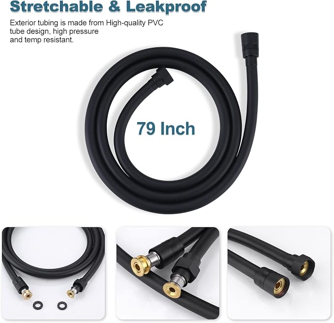 Aleasha Shower Hose, 79 Inches Extra Long Shower Head Hose Extension - Image 2