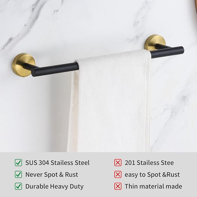 Bathroom Hardware Set 24 Inch, Toilet Paper Holders, Towel Rings, Robe Towel - Image 6
