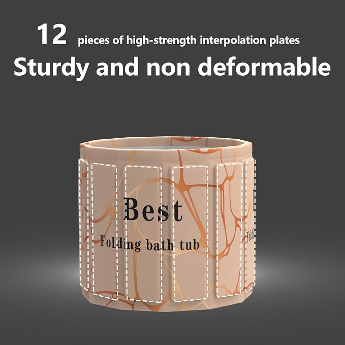 Portable Bath Tub for Adult, Foldable Soaking Bathtub for Hot SPA&Ice Bath - Image 6