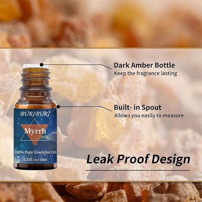 BURIBURI Frankincense Oil and Myrrh Essential Oils Gift Set, 100% Pure - Image 4