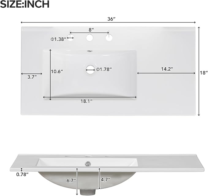 Harper & Bright Designs 36" Bathroom Vanity - Image 4