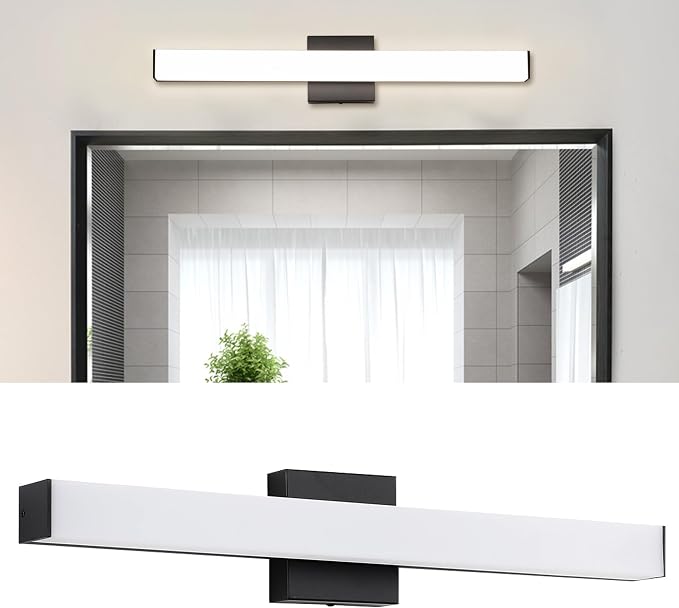 Bathroom Vanity Light Brushed Nickel Square LED 24 inch 14W 4000K Natural White by Enjoyyourhealthylife