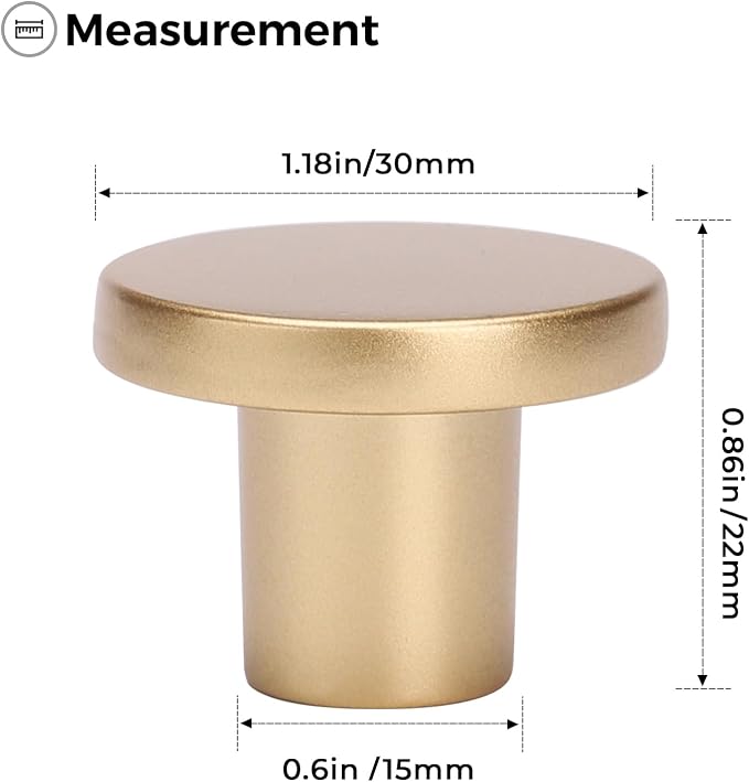 Ravinte 20 Pack Cabinet Knobs Sandy Gold Kitchen Cabinet Knobs Round Dresser - Image 3