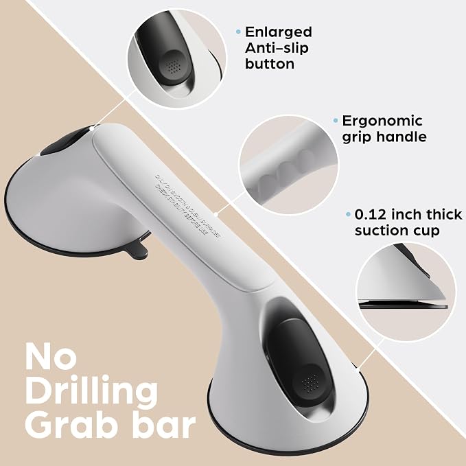 2 Pack 12 Inch Grab Bars for Bathtubs and Showers for Seniors, Heavy Duty - Image 7