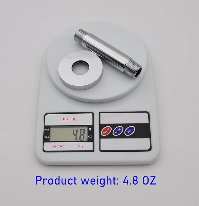 Aquaiaw Shower Arm and O-Ring Flange, 3 inch, Solid Brass, Both Soldered 1/2 - Image 5