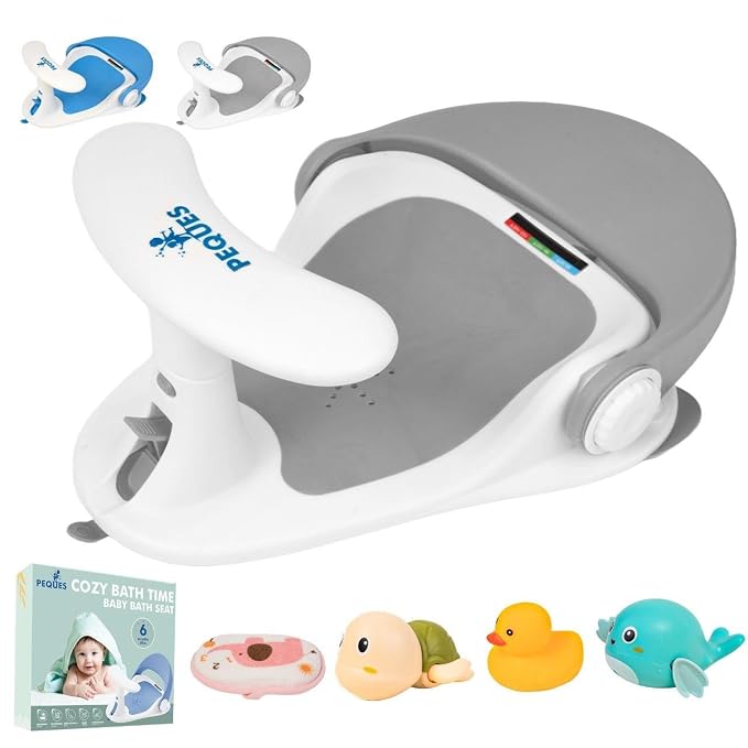 Baby Bath Seat for Babies 6 Months & Up Sitting Up | Non-Slip Bath Seat by PEQUES