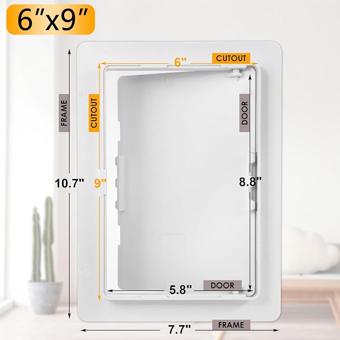 Suteck Plumbing Access Panel for Drywall Ceiling 6 x 9 Inch Reinforced Plastic - Image 2