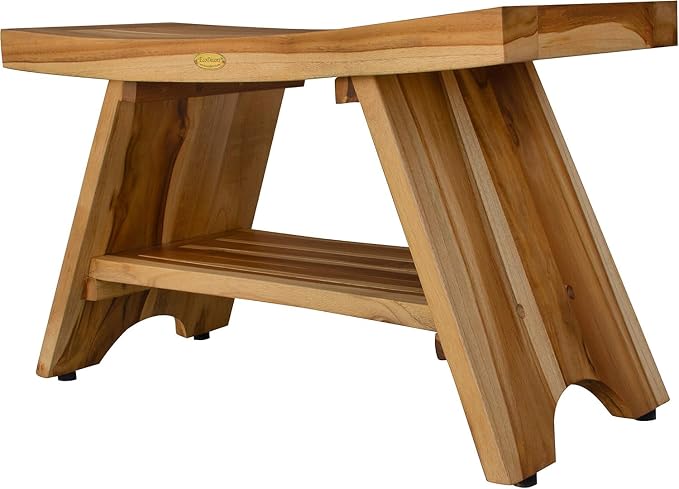 EcoDecors 35 Inch Serenity Teak Shower Bench – Waterproof Bathroom Seat - Image 4