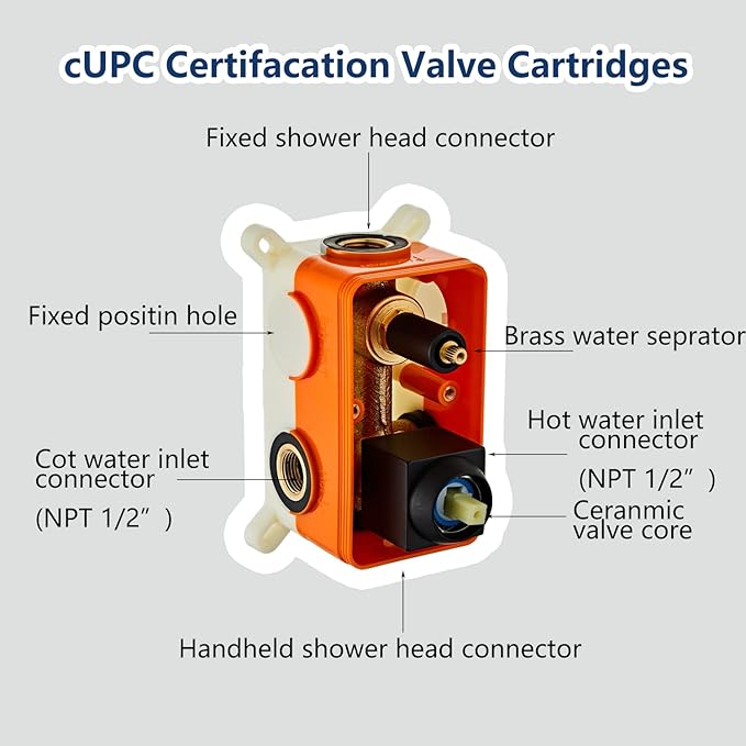 8 Inch Shower System with Tub Spout, Square High Pressure Shower Head, - Image 3