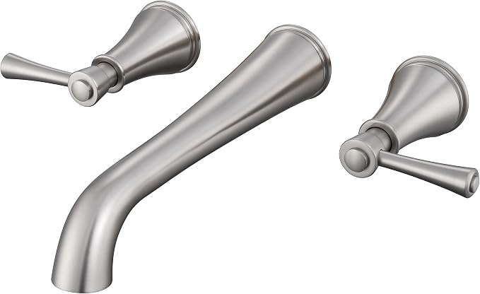 SITGES High Flow Brushed Nickel Wall Mount Bathtub Faucet by SITGES