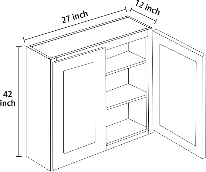27 Inch Laundry Room Cabinets Wall Mounted, Solid Wood Over The Toilet Storage - Image 8