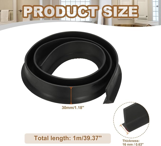 PATIKIL 39 Inch Collapsible Shower Threshold Water Dam Guard, Shower Stopper - Image 2