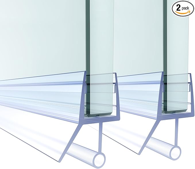 Shower Door Bottom Seal, Frameless Glass Seal Strip to Seal 11mm Gap, Stop by FCSOTSPS