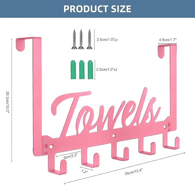 Over The Door Hooks, Towel Rack - Image 2