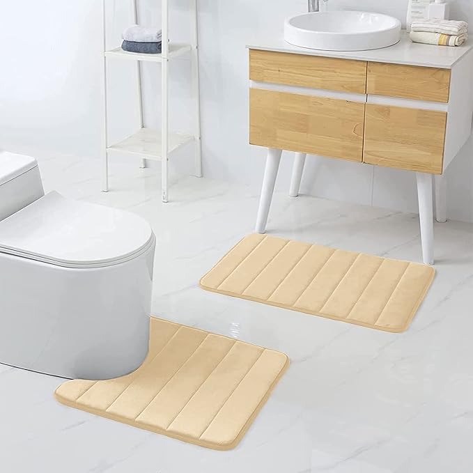 Buganda Memory Foam U-Shaped Contour Toilet Rugs, Non Slip Absorbent, Thick - Image 7