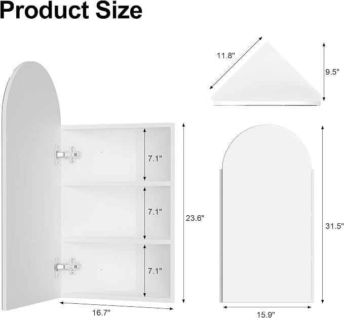 White Corner Medicine Cabinet - Image 2