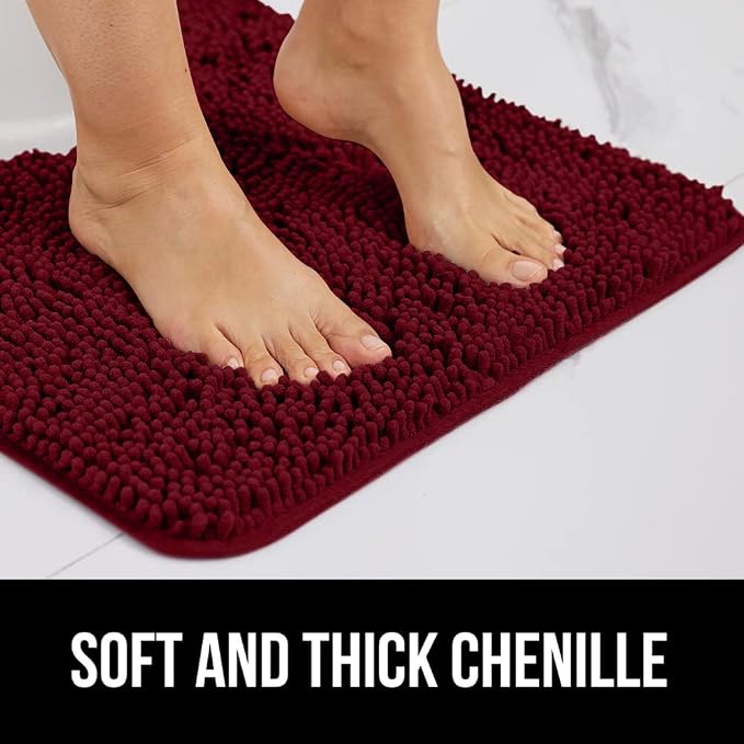 GORILLA GRIP Bath Rug Mat 60x24, Soft Absorbent Chenille, Quick Dry Microfiber - Image 3