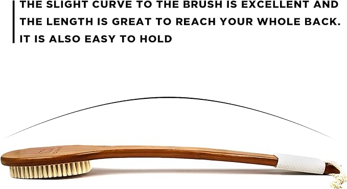 ICANdOIT-17.71Inch Natural Boar Bristles Anti-Slip Long Handle Bath Brush - Image 7