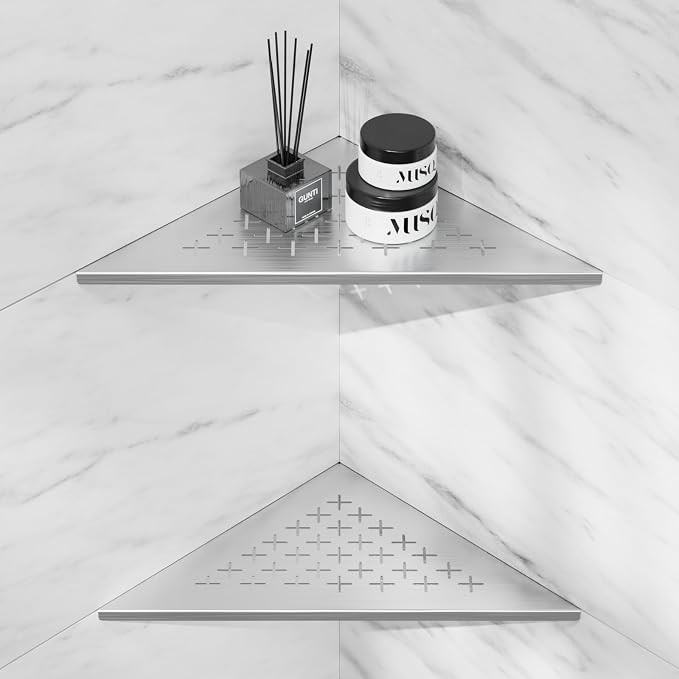 lives 2 Pack Shower Corner Shelves, 304 Stainless Steel Corner Shower Shelf by Lives