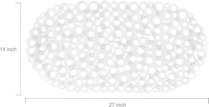 WELTRXE Oval Bathtub Mat Non Slip, Shower Mat - Image 2